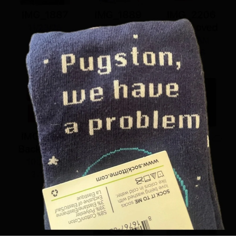 Sockittome Pugston We Have A Problem Pug Socks